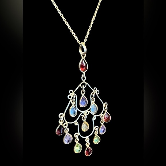 Mark W. Samara Gemstone Chandelier Necklace - Picture 3 of 5